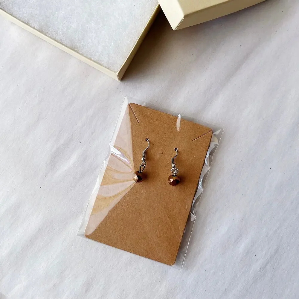 Bronze Mini Bead Earrings Dangle Drop Handmade Jewelry TT6